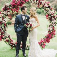 Circulo de flores para a cerimonia 