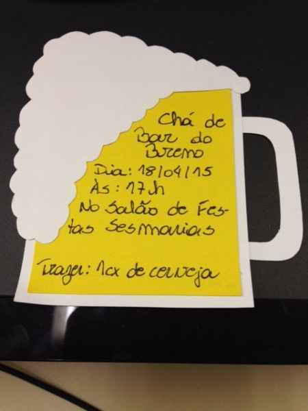 Convite Chá de Bar - DIY