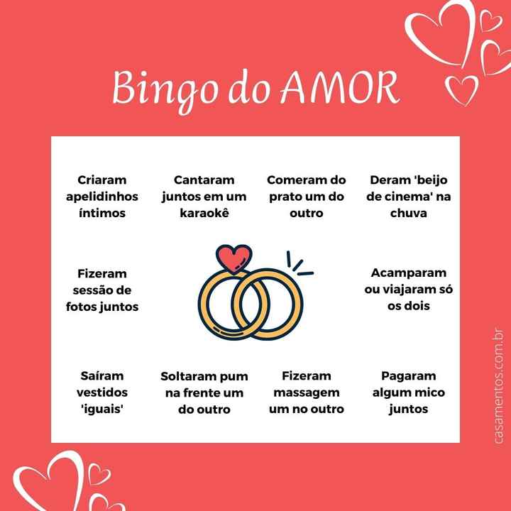 Bingo do AMOR: quantos ✔ você marca hoje?! 🎲 - 1