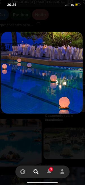 Decoração da piscina no espaço da festa 19