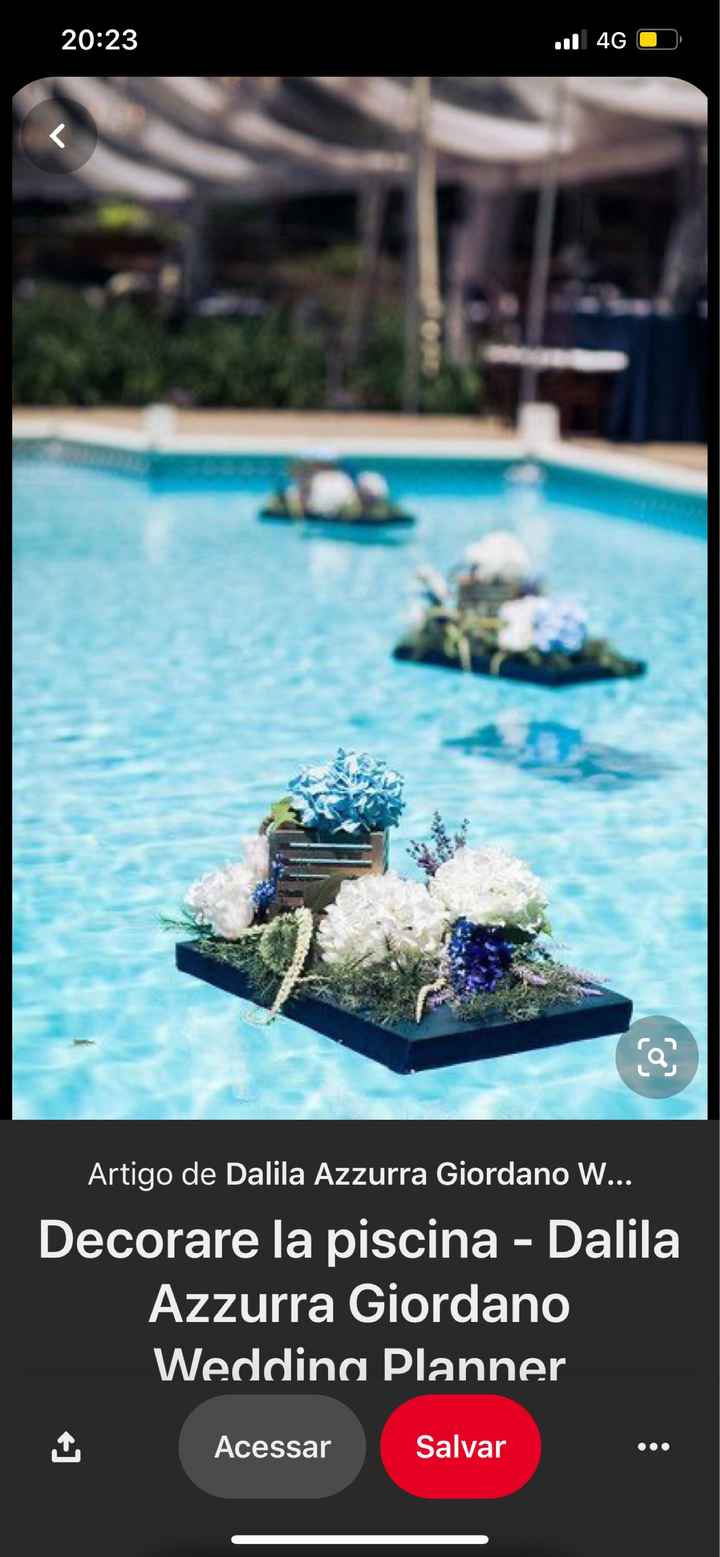 Decoração da piscina no espaço da festa - 3