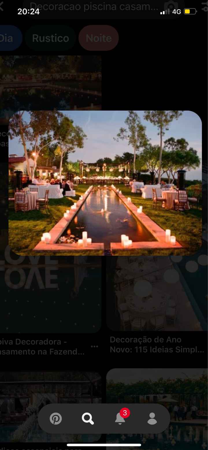 Decoração da piscina no espaço da festa - 5