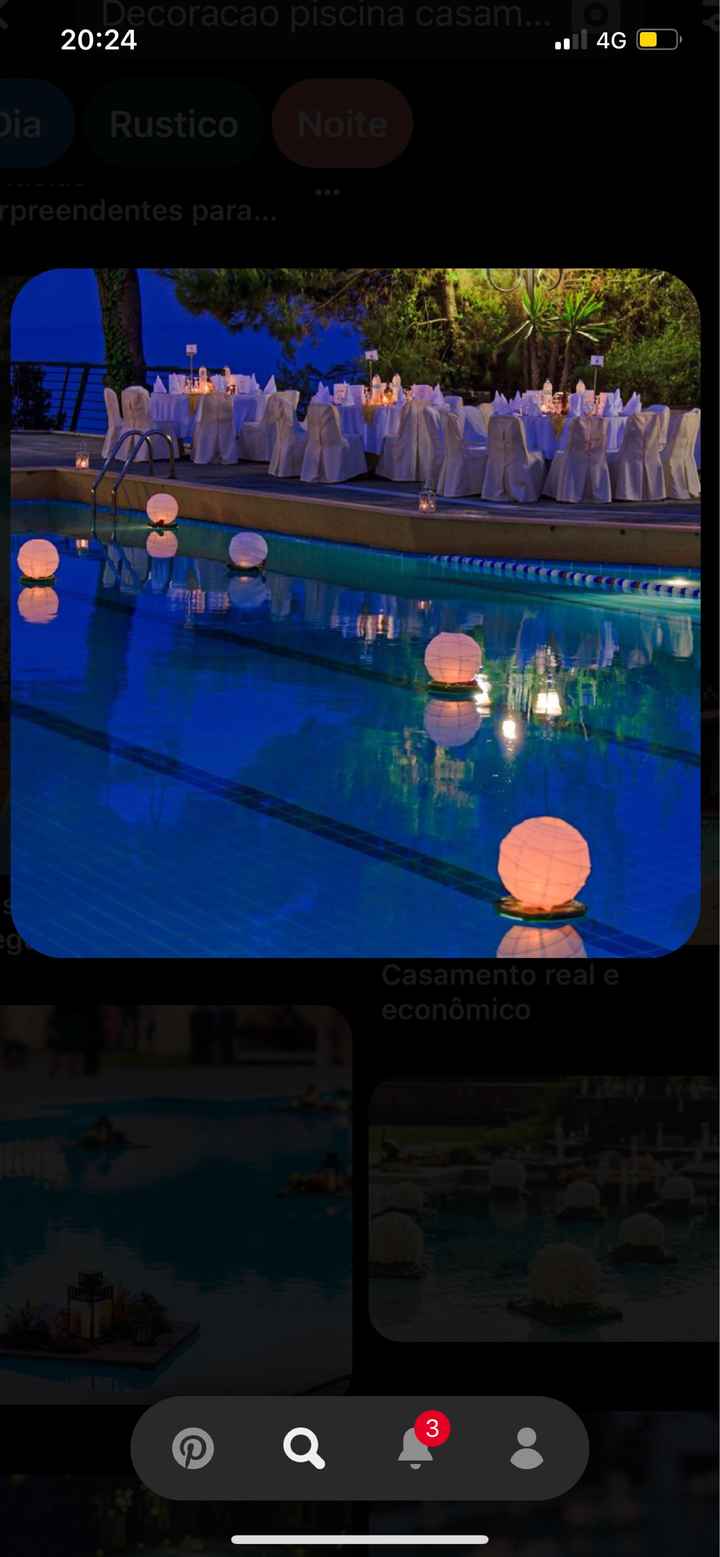 Decoração da piscina no espaço da festa - 6