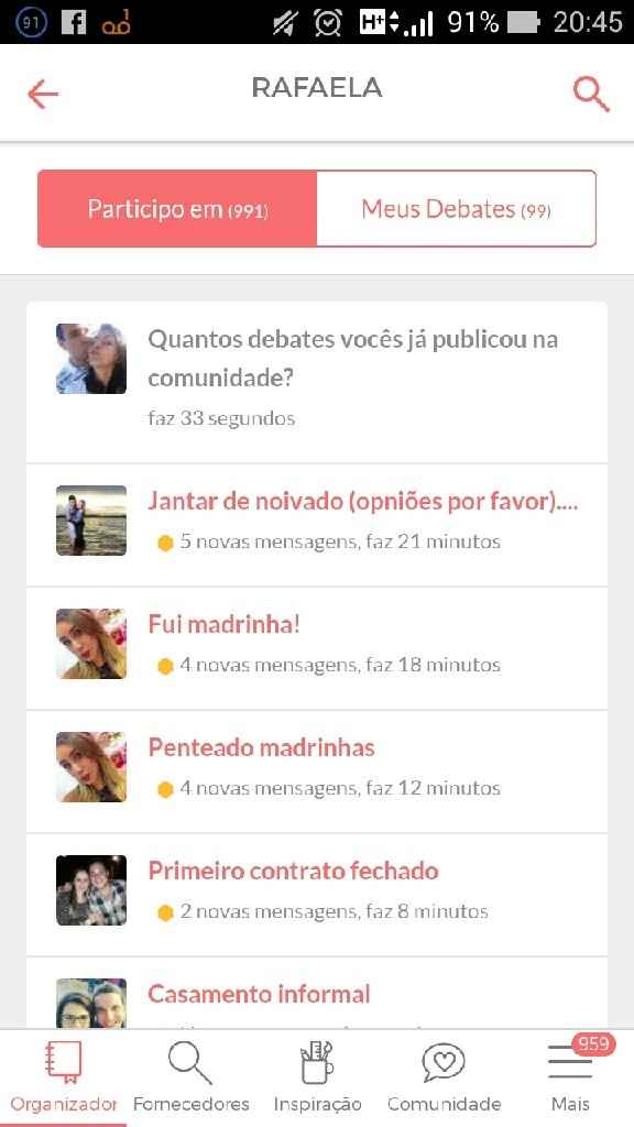 Em quantos debates você participa? - 1