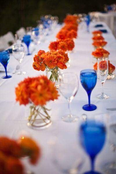 Inspiração - decoração azul e coral - 2