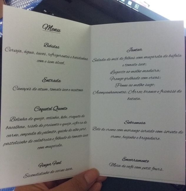 Menu: Parte interna.