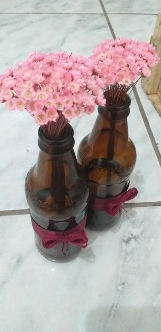 diy - Garrafa Rustica com Flores Seca - 1