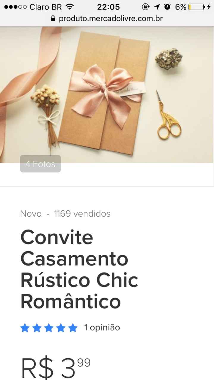 Dica de convite rústico elo7 - 2