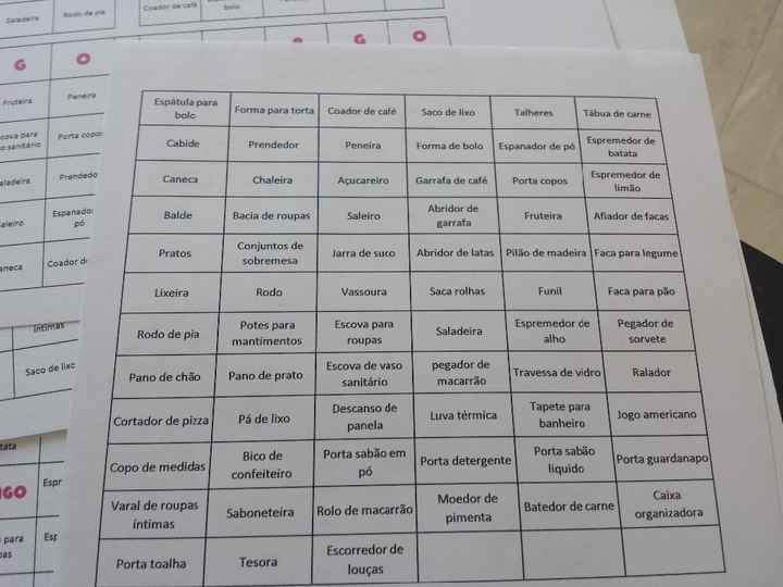 Cartelinhas do sorteio