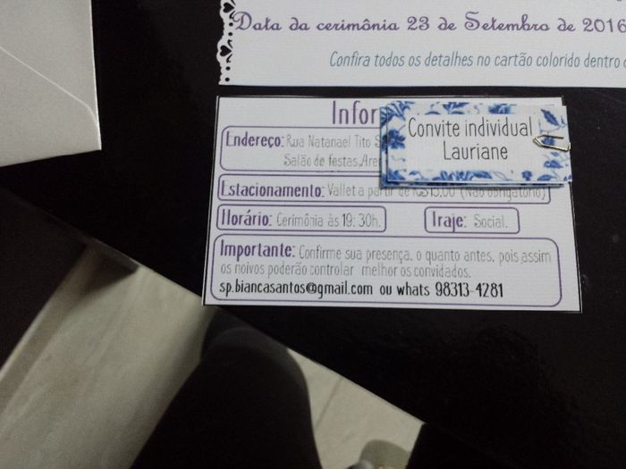 Informações da festa
