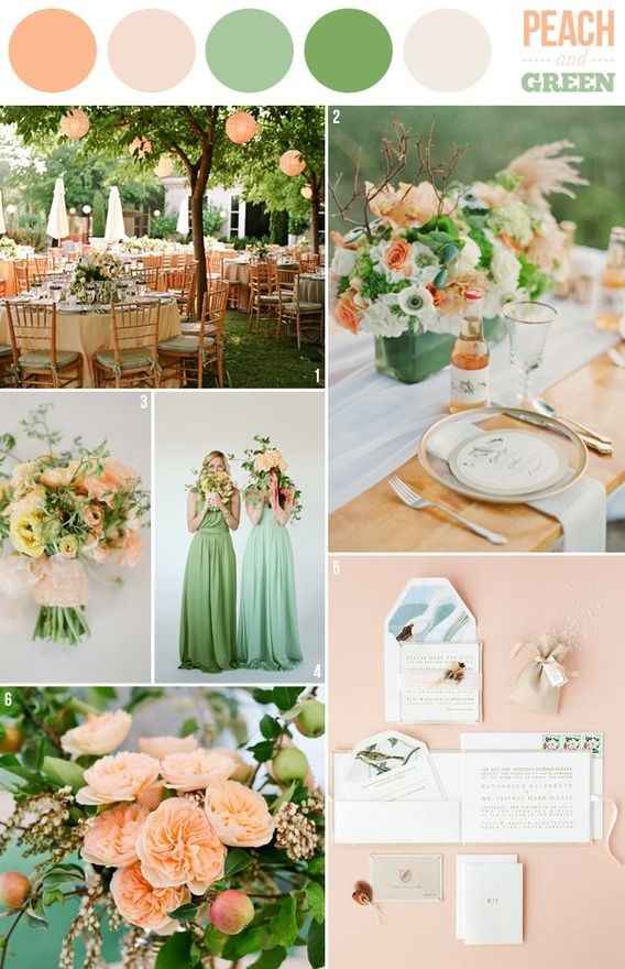 Peach and green