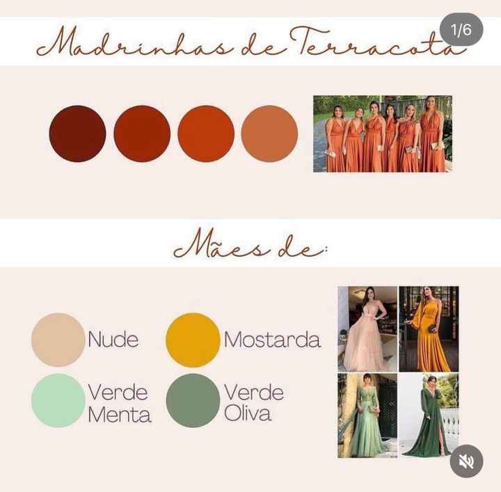 Cor da roupa da mãe do noivo e da noiva. - 1