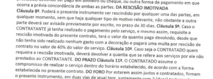 Cancelamento de Contrato - Decoração - 1
