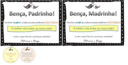 Convite padrinhos, madrinhas, damas e pajens