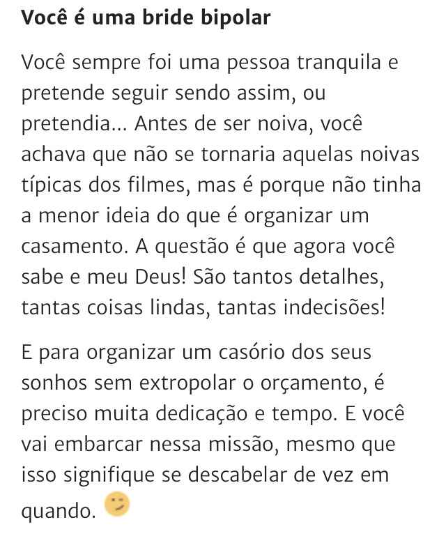 RESULTADO: Você é uma noiva Bridezilla? 👰⚠️ - 1