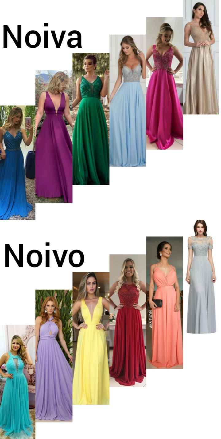 Cores dos vestidos das madrinhas. - 1