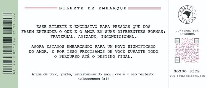 Um convite estilo bilhete de embarque pra inspirar vocês