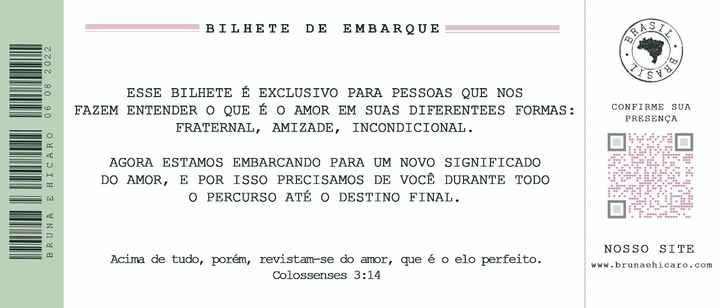 Um convite estilo bilhete de embarque pra inspirar vocês