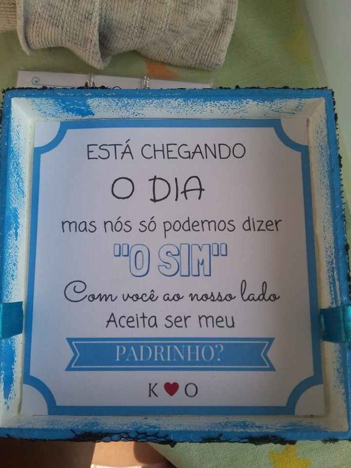 Essa é a tampa da caixa do padrinho solteiro com o pedido (: