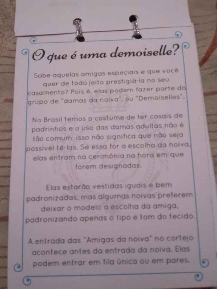 *O que é uma demoiselle? Coloquei esse tópico no manual das minhas só para deixá-las informadas, mui