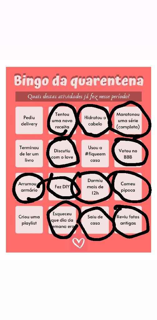 Bingo da quarentena: quem se atreve? #NoivasEmCasa - 1