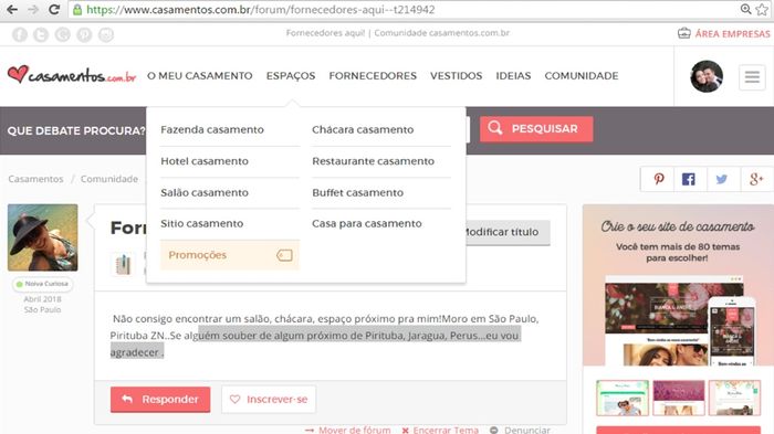 Busca por espaços