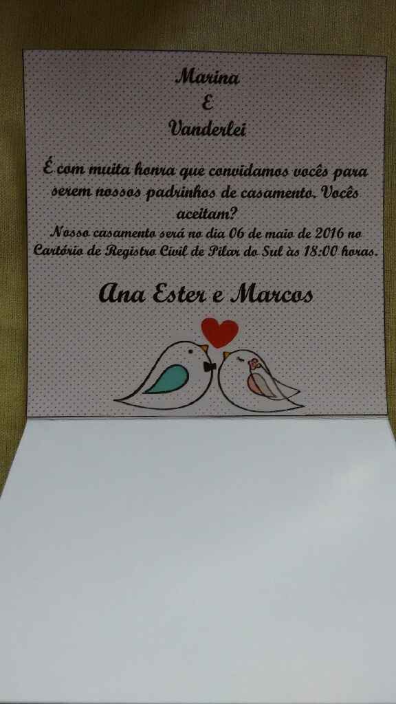 Convite para padrinhos do civil - vem ver! - 1
