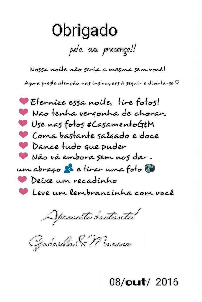 Cartão de agradecimento para mesa - 1