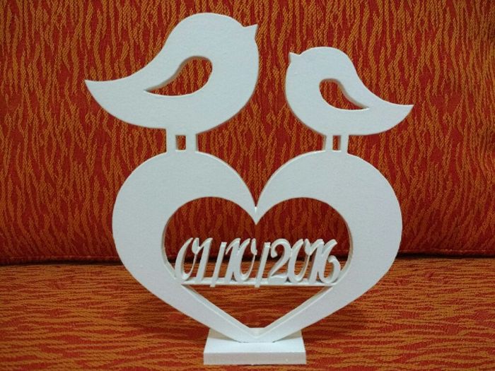 Topo de bolo mdf (love birds) - 1