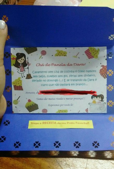 Meu convite chá de panela e meu bolo falso diy - 2
