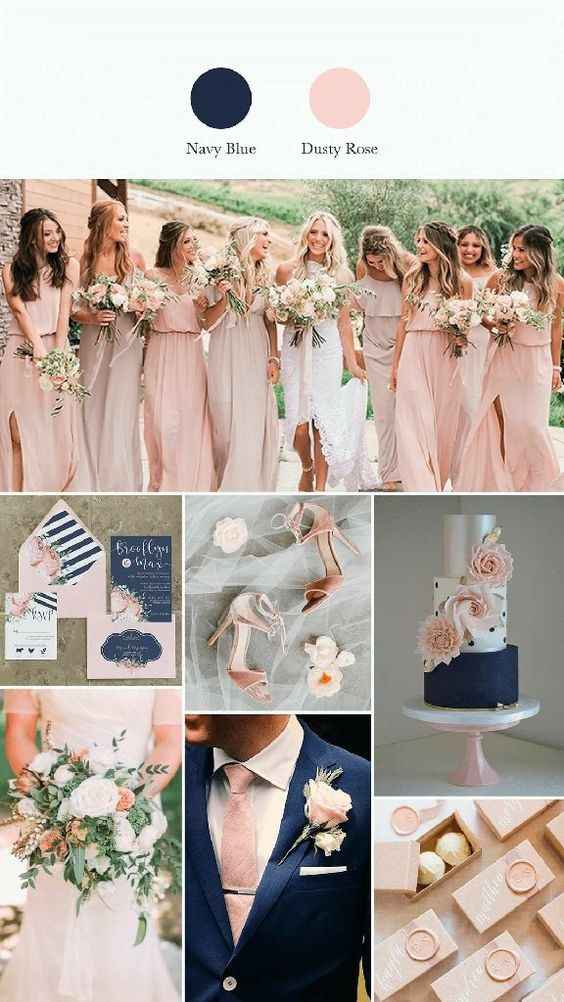 Cores: azul marinho e rose