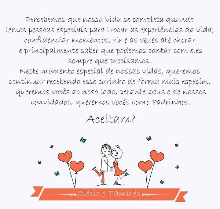 Como convidar os padrinhos de forma criativa e avisa-las da cor que gostaria ? - 5