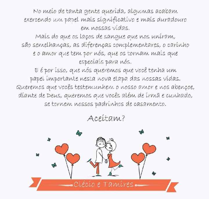Como convidar os padrinhos de forma criativa e avisa-las da cor que gostaria ? - 6