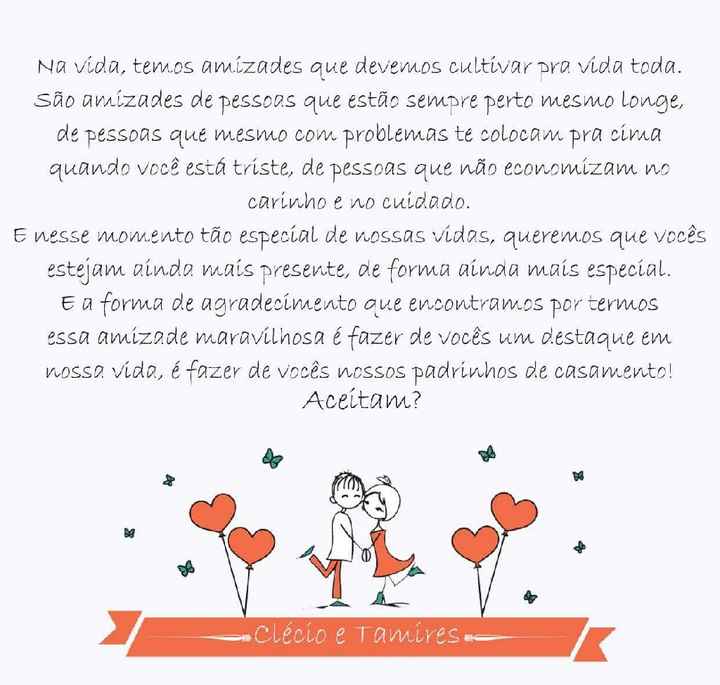 Como convidar os padrinhos de forma criativa e avisa-las da cor que gostaria ? - 7