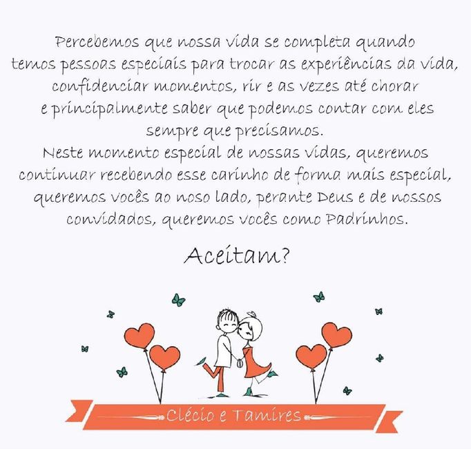 Como convidar os padrinhos de forma criativa e avisa-las da cor que gostaria ? - 5