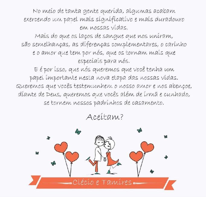 Como convidar os padrinhos de forma criativa e avisa-las da cor que gostaria ? - 6