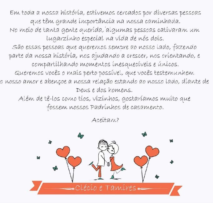 Como convidar os padrinhos de forma criativa e avisa-las da cor que gostaria ? - 8