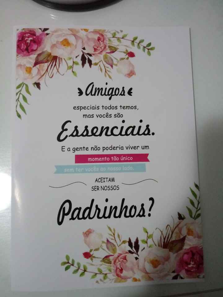 Convite Para os Padrinhos. - 1