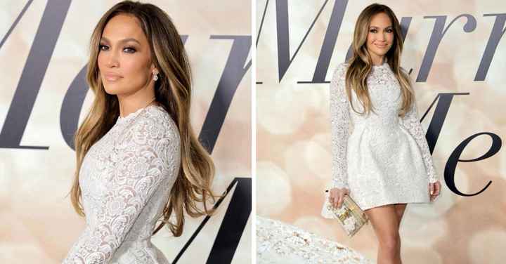 "Case Comigo": Jennifer Lopez exibe vestido de noiva em estreia de filme - 1
