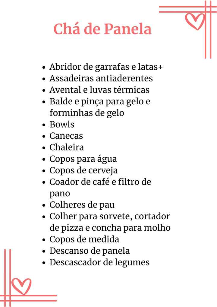 Lista de presentes - 1