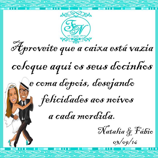 Recado dentro da caixa