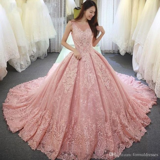 Vestidos de noiva rosa - você usaria? 9
