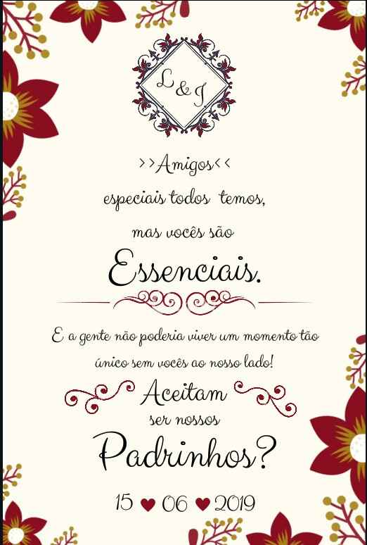 Meu Convite para padrinhos de casamento! - 1