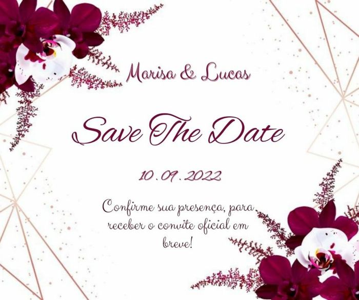 Save the date COM ou SEM FOTO? 1