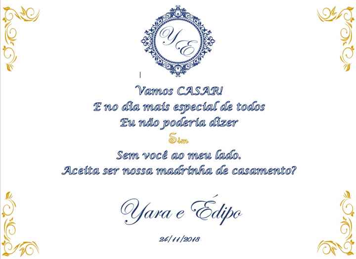 Texto do convite para as madrinhas 