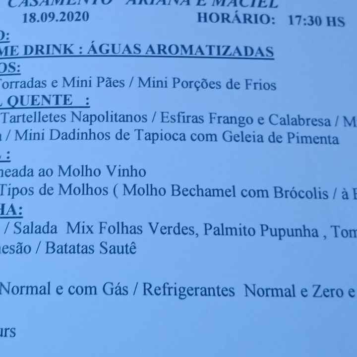 o que servir no buffet ? - 1
