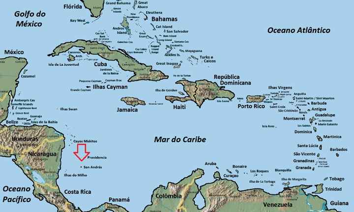 San Andrés - Colômbia (mapa)