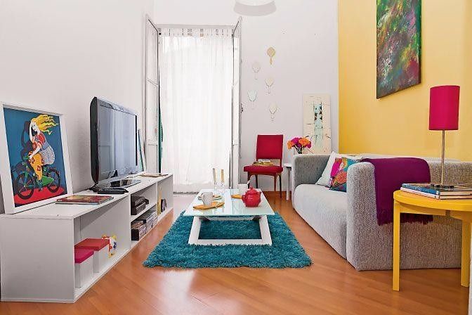 O amarelo prolongou e deu um ar alegre a sala.