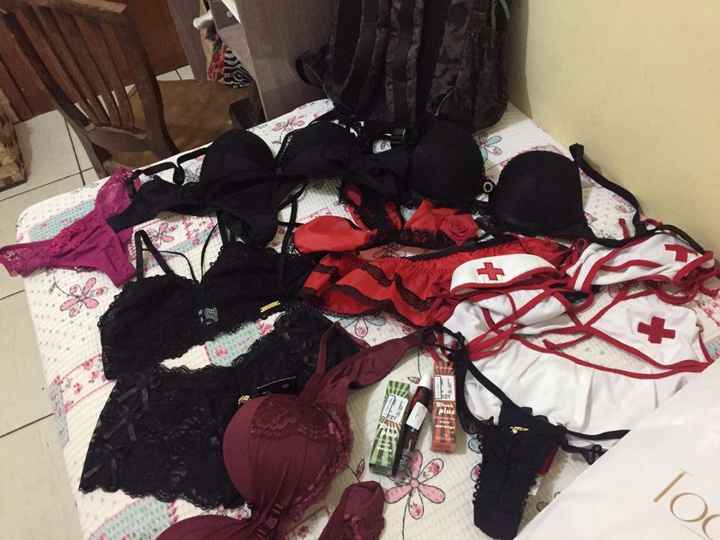 Lingeries e produtos que ganhei