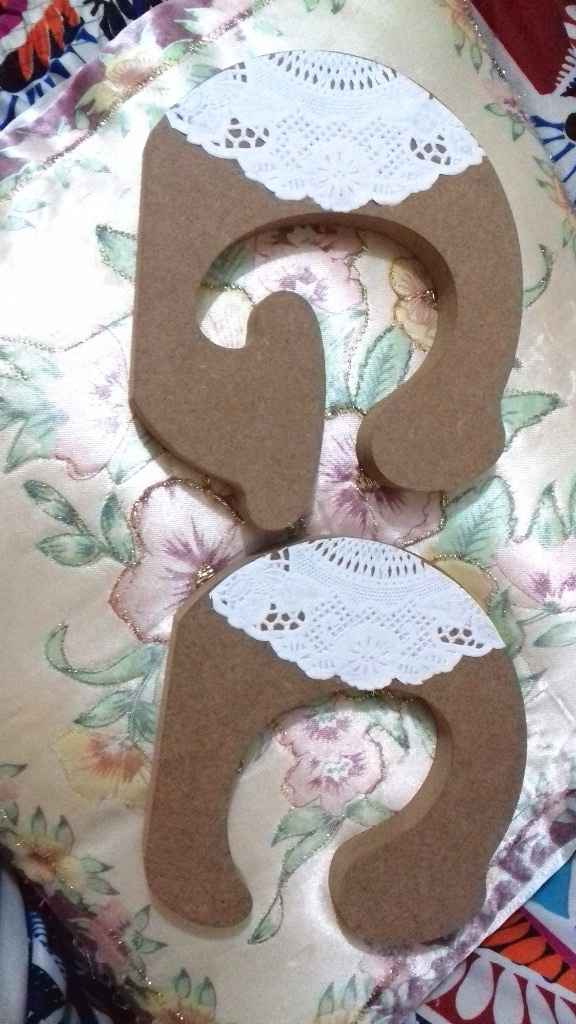 Letras MDF personalizadas com doilies
